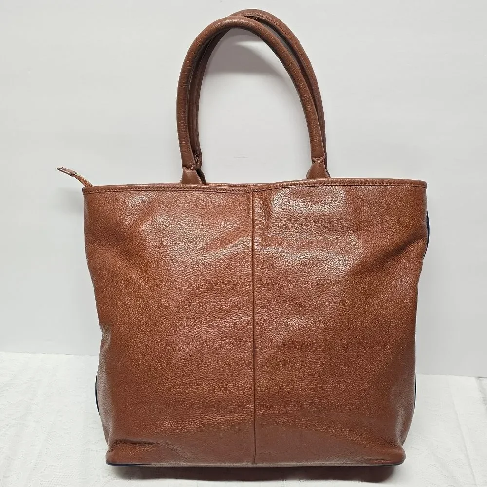 Tory Burch Horsebit Jaden Tote In Genuine Cognac Brown Leather Business Casual